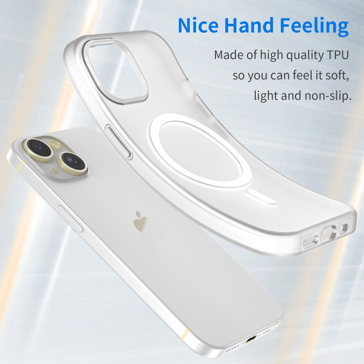 For iPhone 14 Plus MagSafe Frosted Translucent TPU + PC Full Coverage Phone Case(White) - iPhone 14 Plus Cases by buy2fix | Online Shopping UK | buy2fix