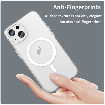 For iPhone 14 Plus MagSafe Frosted Translucent TPU + PC Full Coverage Phone Case(White) - iPhone 14 Plus Cases by buy2fix | Online Shopping UK | buy2fix