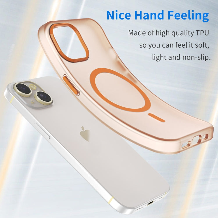 For iPhone 14 Plus MagSafe Frosted Translucent TPU + PC Full Coverage Phone Case(Orange) - iPhone 14 Plus Cases by buy2fix | Online Shopping UK | buy2fix