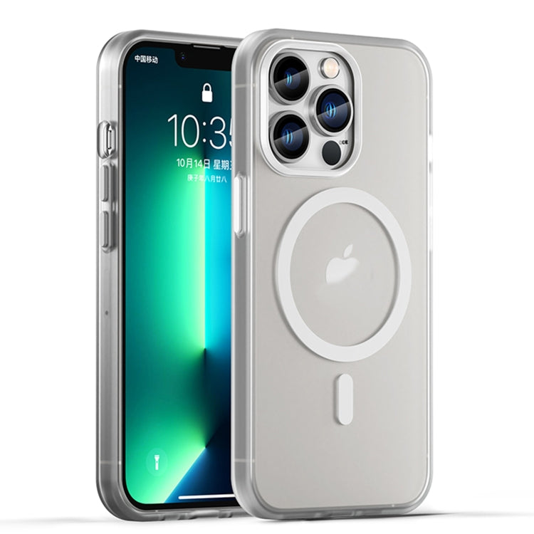 For iPhone 13 Pro MagSafe Frosted Translucent TPU + PC Full Coverage Phone Case(White) - iPhone 13 Pro Cases by buy2fix | Online Shopping UK | buy2fix