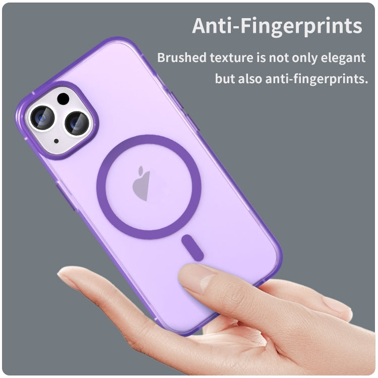 For iPhone 16 MagSafe Frosted Translucent TPU + PC Full Coverage Phone Case(Dark Purple) - iPhone 16 Cases by buy2fix | Online Shopping UK | buy2fix