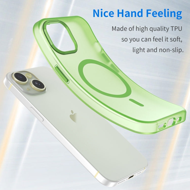 For iPhone 16 Plus MagSafe Frosted Translucent TPU + PC Full Coverage Phone Case(Green) - iPhone 16 Plus Cases by buy2fix | Online Shopping UK | buy2fix