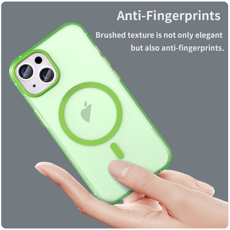 For iPhone 16 Plus MagSafe Frosted Translucent TPU + PC Full Coverage Phone Case(Green) - iPhone 16 Plus Cases by buy2fix | Online Shopping UK | buy2fix