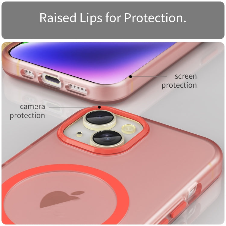 For iPhone 16 Plus MagSafe Frosted Translucent TPU + PC Full Coverage Phone Case(Red) - iPhone 16 Plus Cases by buy2fix | Online Shopping UK | buy2fix