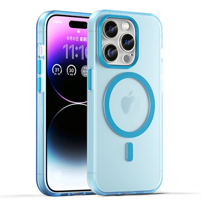 For iPhone 16 Pro MagSafe Frosted Translucent TPU + PC Full Coverage Phone Case(Blue) - iPhone 16 Pro Cases by buy2fix | Online Shopping UK | buy2fix