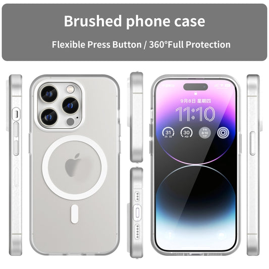 For iPhone 16 Pro Max MagSafe Frosted Translucent TPU + PC Full Coverage Phone Case(White) by buy2fix