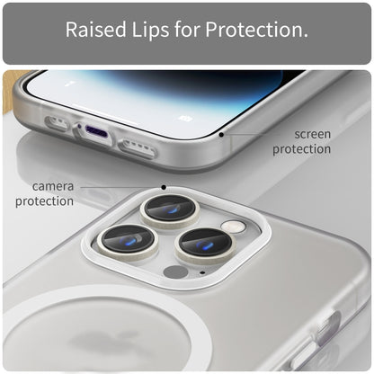 For iPhone 16 Pro Max MagSafe Frosted Translucent TPU + PC Full Coverage Phone Case(White) - iPhone 16 Pro Max Cases by buy2fix | Online Shopping UK | buy2fix