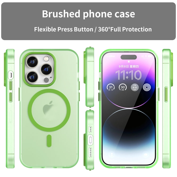 For iPhone 16 Pro Max MagSafe Frosted Translucent TPU + PC Full Coverage Phone Case(Green) - iPhone 16 Pro Max Cases by buy2fix | Online Shopping UK | buy2fix