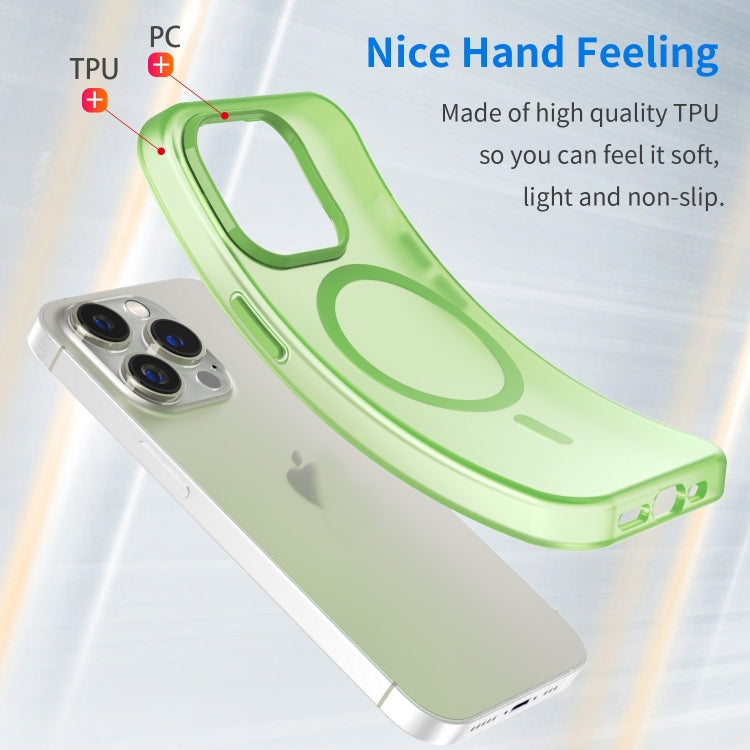 For iPhone 16 Pro Max MagSafe Frosted Translucent TPU + PC Full Coverage Phone Case(Green) - iPhone 16 Pro Max Cases by buy2fix | Online Shopping UK | buy2fix