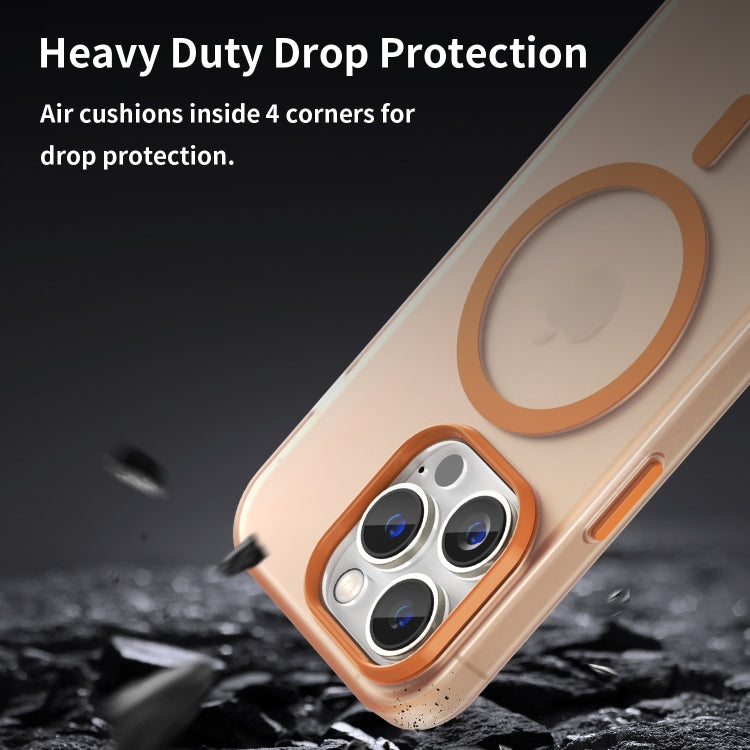 For iPhone 16 Pro Max MagSafe Frosted Translucent TPU + PC Full Coverage Phone Case(Orange) - iPhone 16 Pro Max Cases by buy2fix | Online Shopping UK | buy2fix