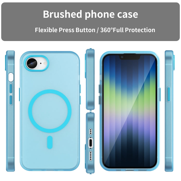 For iPhone SE 2024 MagSafe Frosted Translucent TPU + PC Full Coverage Phone Case(Blue) - More iPhone Cases by buy2fix | Online Shopping UK | buy2fix