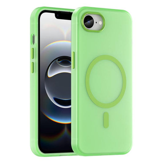 For iPhone 16e MagSafe Frosted Translucent TPU + PC Full Coverage Phone Case(Green) by buy2fix