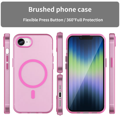 For iPhone 16e MagSafe Frosted Translucent TPU + PC Full Coverage Phone Case(Pink) by buy2fix