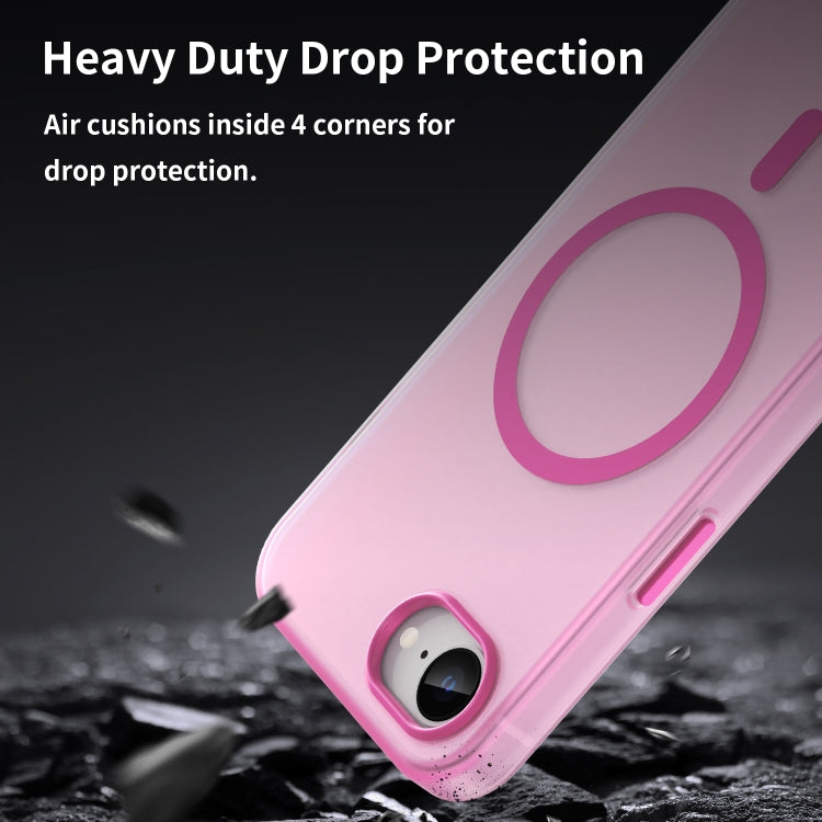 For iPhone 16e MagSafe Frosted Translucent TPU + PC Full Coverage Phone Case(Pink) by buy2fix