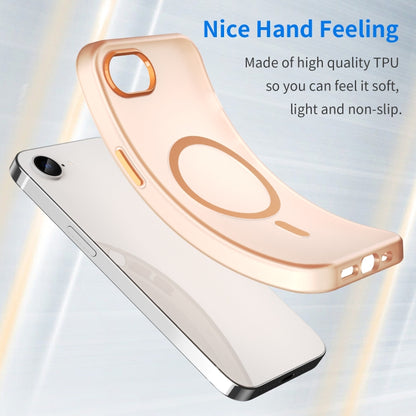 For iPhone 16e MagSafe Frosted Translucent TPU + PC Full Coverage Phone Case(Orange) by buy2fix