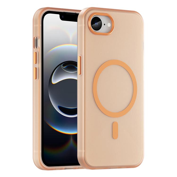 For iPhone 16e MagSafe Frosted Translucent TPU + PC Full Coverage Phone Case(Orange) by buy2fix