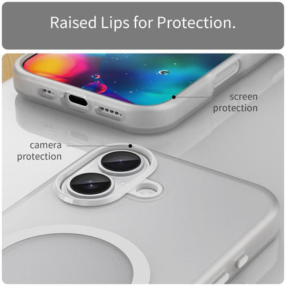 For iPhone 17 MagSafe Frosted Translucent TPU + PC Full Coverage Phone Case(White) - iPhone 17 Cases by buy2fix | Online Shopping UK | buy2fix
