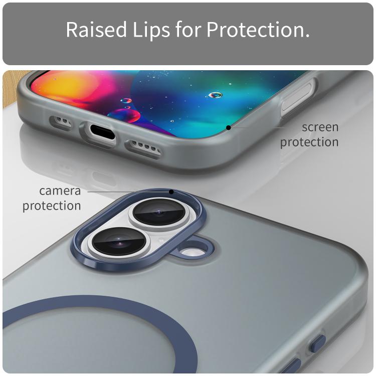 For iPhone 17 MagSafe Frosted Translucent TPU + PC Full Coverage Phone Case(Dark Blue) - iPhone 17 Cases by buy2fix | Online Shopping UK | buy2fix