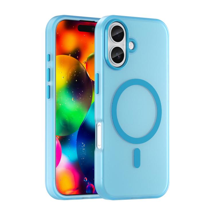 For iPhone 17 MagSafe Frosted Translucent TPU + PC Full Coverage Phone Case(Blue) - iPhone 17 Cases by buy2fix | Online Shopping UK | buy2fix