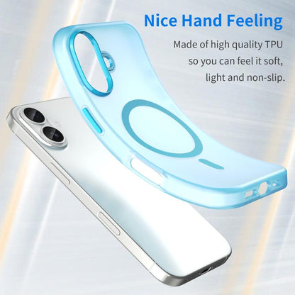 For iPhone 17 MagSafe Frosted Translucent TPU + PC Full Coverage Phone Case(Blue) - iPhone 17 Cases by buy2fix | Online Shopping UK | buy2fix