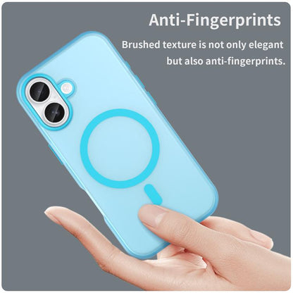 For iPhone 17 MagSafe Frosted Translucent TPU + PC Full Coverage Phone Case(Blue) - iPhone 17 Cases by buy2fix | Online Shopping UK | buy2fix
