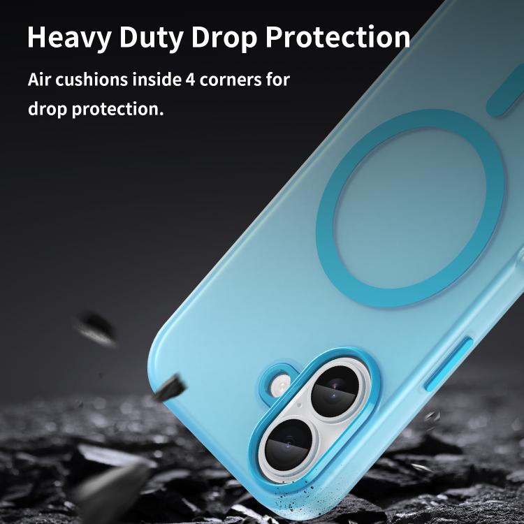 For iPhone 17 MagSafe Frosted Translucent TPU + PC Full Coverage Phone Case(Blue) - iPhone 17 Cases by buy2fix | Online Shopping UK | buy2fix