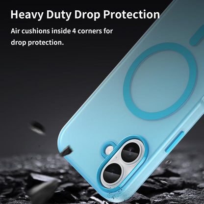 For iPhone 17 MagSafe Frosted Translucent TPU + PC Full Coverage Phone Case(Blue) - iPhone 17 Cases by buy2fix | Online Shopping UK | buy2fix