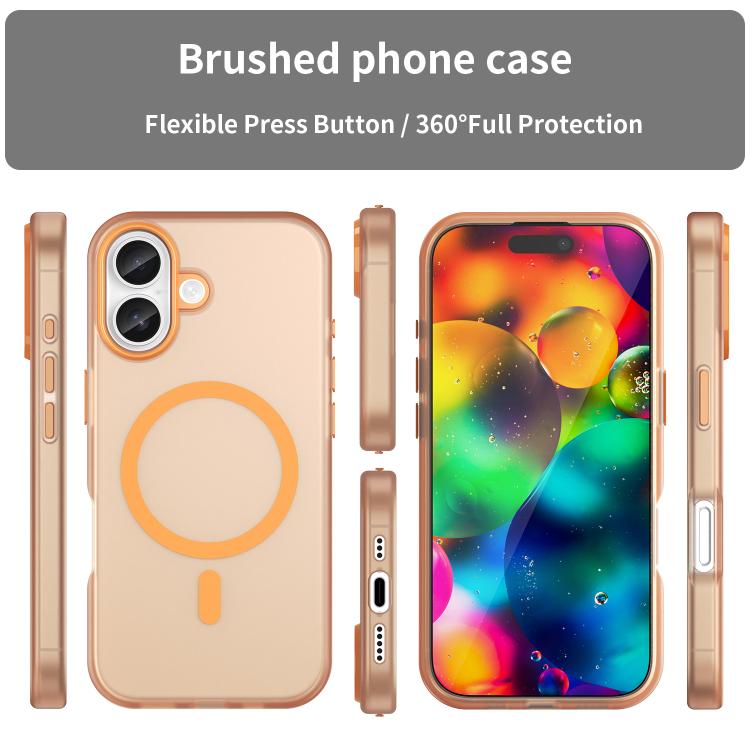 For iPhone 17 MagSafe Frosted Translucent TPU + PC Full Coverage Phone Case(Orange) - iPhone 17 Cases by buy2fix | Online Shopping UK | buy2fix