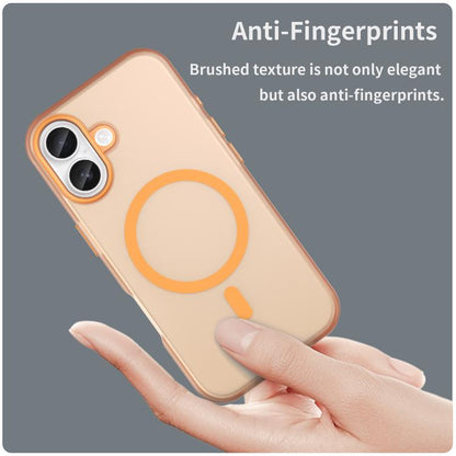 For iPhone 17 MagSafe Frosted Translucent TPU + PC Full Coverage Phone Case(Orange) - iPhone 17 Cases by buy2fix | Online Shopping UK | buy2fix