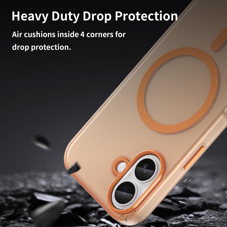 For iPhone 17 MagSafe Frosted Translucent TPU + PC Full Coverage Phone Case(Orange) - iPhone 17 Cases by buy2fix | Online Shopping UK | buy2fix