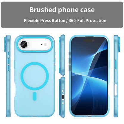 For iPhone Air MagSafe Frosted Translucent TPU + PC Full Coverage Phone Case(Blue) - iPhone Air Cases by buy2fix | Online Shopping UK | buy2fix