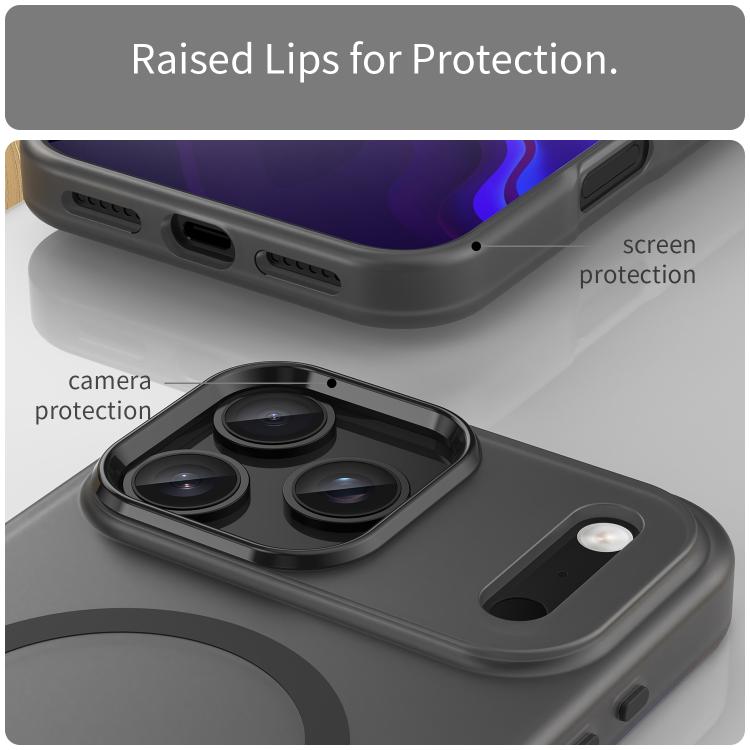 For iPhone 17 Pro Max MagSafe Frosted Translucent TPU + PC Full Coverage Phone Case(Black) - iPhone 17 Pro Max Cases by buy2fix | Online Shopping UK | buy2fix