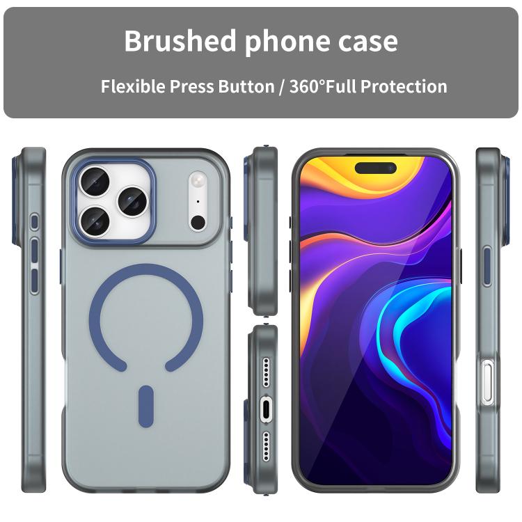 For iPhone 17 Pro Max MagSafe Frosted Translucent TPU + PC Full Coverage Phone Case(Dark Blue) - iPhone 17 Pro Max Cases by buy2fix | Online Shopping UK | buy2fix