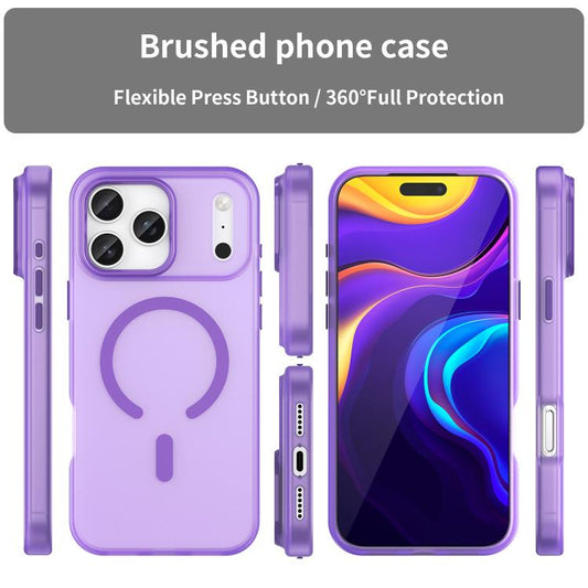 For iPhone 17 Pro Max MagSafe Frosted Translucent TPU + PC Full Coverage Phone Case(Dark Purple) - iPhone 17 Pro Max Cases by buy2fix | Online Shopping UK | buy2fix