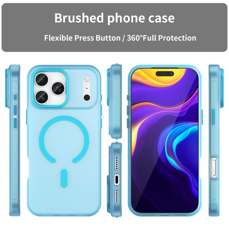 For iPhone 17 Pro Max MagSafe Frosted Translucent TPU + PC Full Coverage Phone Case(Blue) - iPhone 17 Pro Max Cases by buy2fix | Online Shopping UK | buy2fix