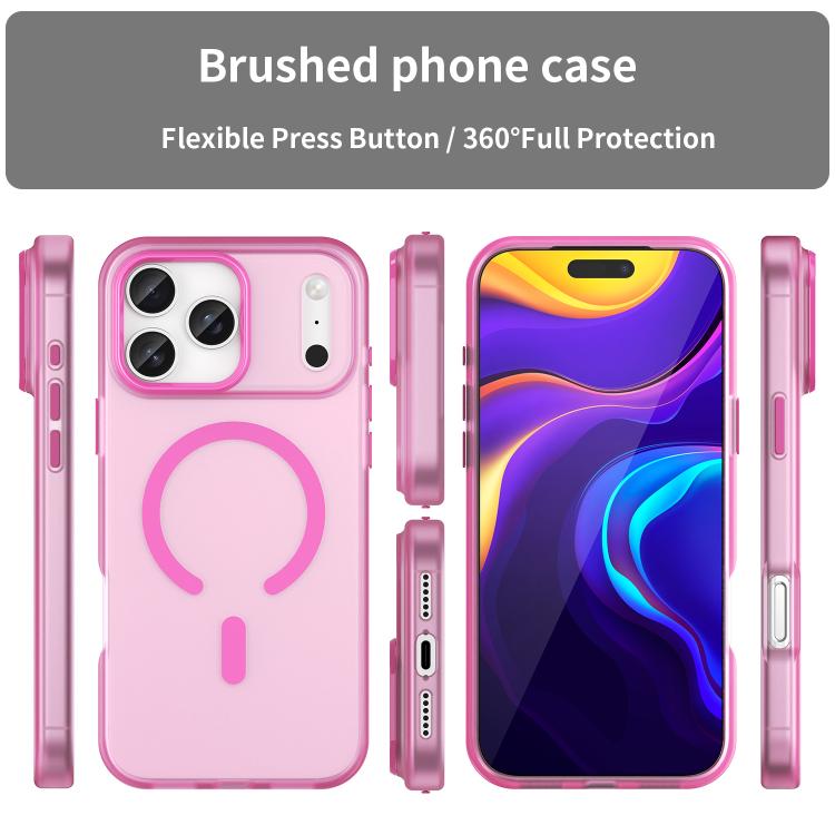 For iPhone 17 Pro Max MagSafe Frosted Translucent TPU + PC Full Coverage Phone Case(Pink) - iPhone 17 Pro Max Cases by buy2fix | Online Shopping UK | buy2fix