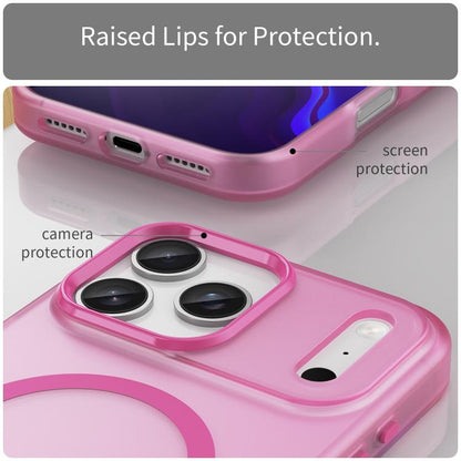 For iPhone 17 Pro Max MagSafe Frosted Translucent TPU + PC Full Coverage Phone Case(Pink) - iPhone 17 Pro Max Cases by buy2fix | Online Shopping UK | buy2fix