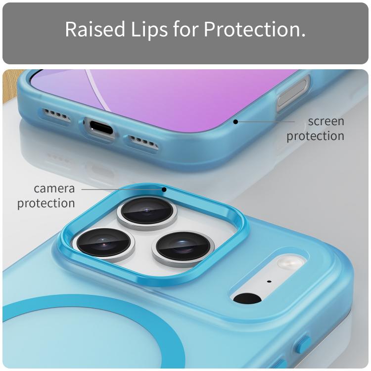 For iPhone 17 Pro MagSafe Frosted Translucent TPU + PC Full Coverage Phone Case(Blue) - iPhone 17 Pro Cases by buy2fix | Online Shopping UK | buy2fix