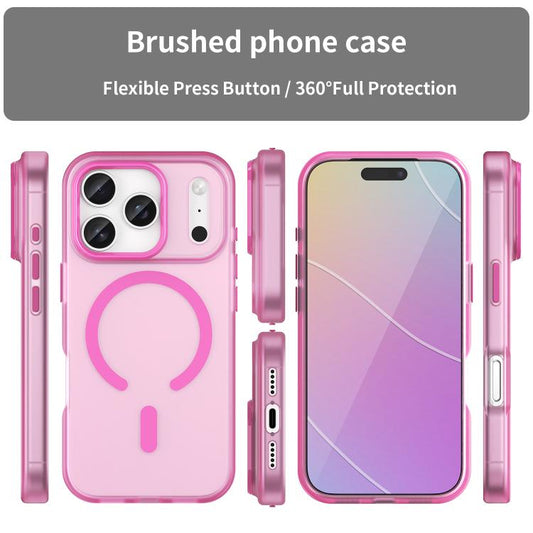 For iPhone 17 Pro MagSafe Frosted Translucent TPU + PC Full Coverage Phone Case(Pink) - iPhone 17 Pro Cases by buy2fix | Online Shopping UK | buy2fix