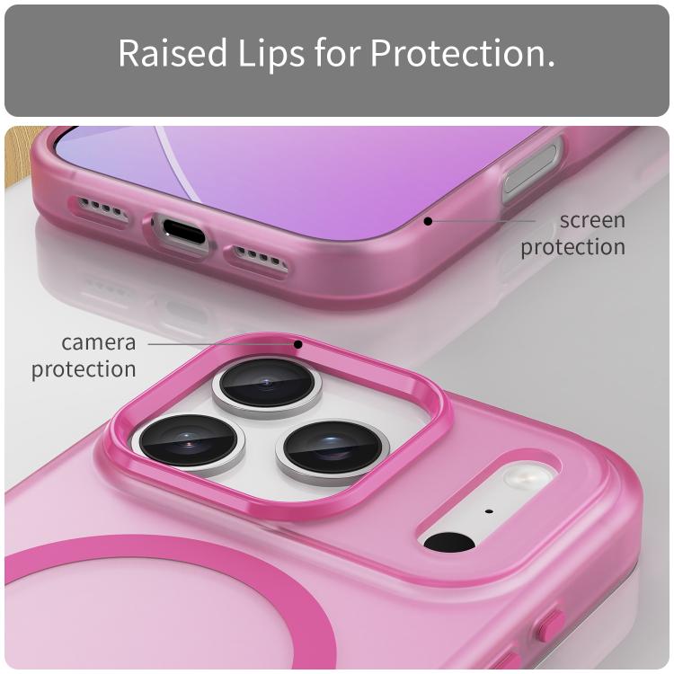 For iPhone 17 Pro MagSafe Frosted Translucent TPU + PC Full Coverage Phone Case(Pink) - iPhone 17 Pro Cases by buy2fix | Online Shopping UK | buy2fix