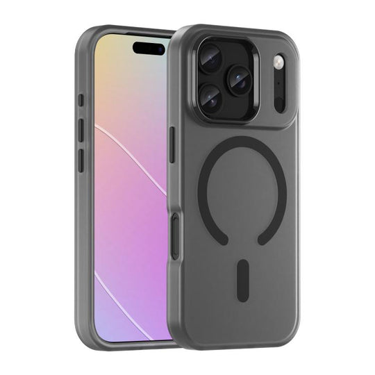 For iPhone 18 Pro MagSafe Frosted Translucent TPU + PC Full Coverage Phone Case(Black)