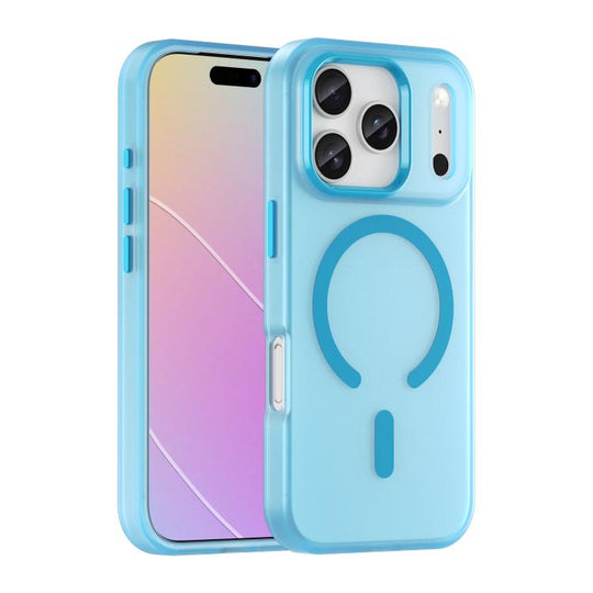For iPhone 18 Pro MagSafe Frosted Translucent TPU + PC Full Coverage Phone Case(Blue)