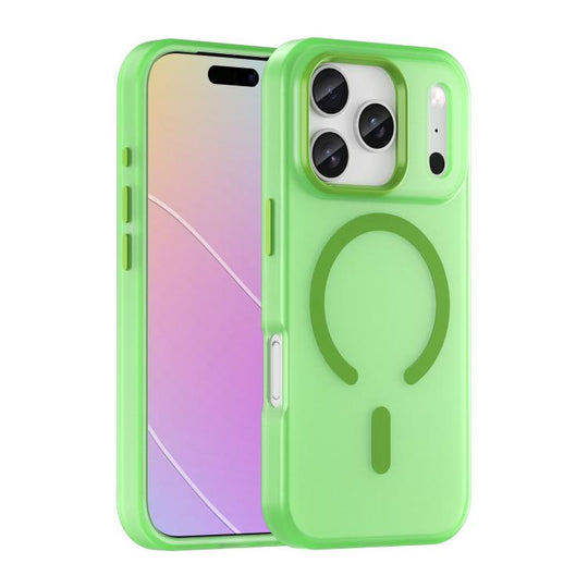 For iPhone 18 Pro MagSafe Frosted Translucent TPU + PC Full Coverage Phone Case(Green)