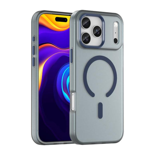 For iPhone 18 Pro Max MagSafe Frosted Translucent TPU + PC Full Coverage Phone Case(Dark Blue)