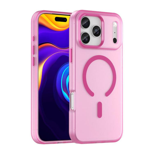 For iPhone 18 Pro Max MagSafe Frosted Translucent TPU + PC Full Coverage Phone Case(Pink)