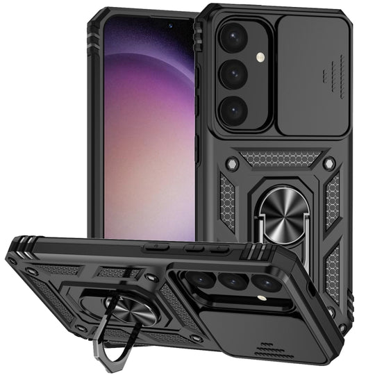 For Samsung Galaxy S24 5G Sliding Camshield Holder Phone Case(Black)