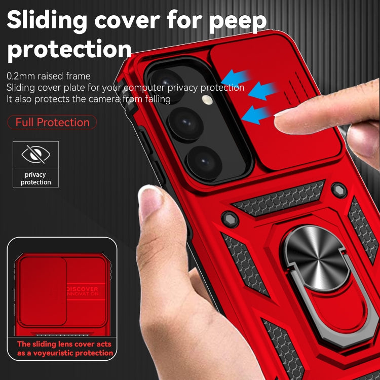 For Samsung Galaxy S24 5G Sliding Camshield Holder Phone Case(Red) - Galaxy S24 5G Cases by buy2fix | Online Shopping UK | buy2fix