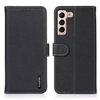 For Samsung Galaxy A35 5G KHAZNEH Litchi Genuine Leather Phone Case(Black) - Galaxy Phone Cases by buy2fix | Online Shopping UK | buy2fix