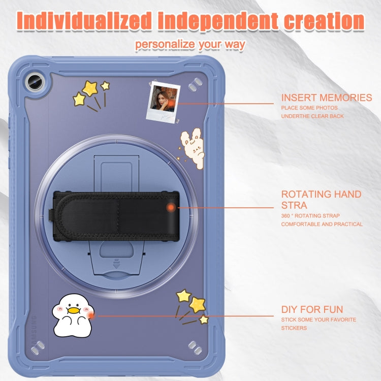 For Samsung Galaxy Tab A9+ X210/X215 Powerful Sailor Hand Grip Heavy Duty Hybrid Tablet Case with Strap(Lavender Grey) - Galaxy Tab A9+ by buy2fix | Online Shopping UK | buy2fix