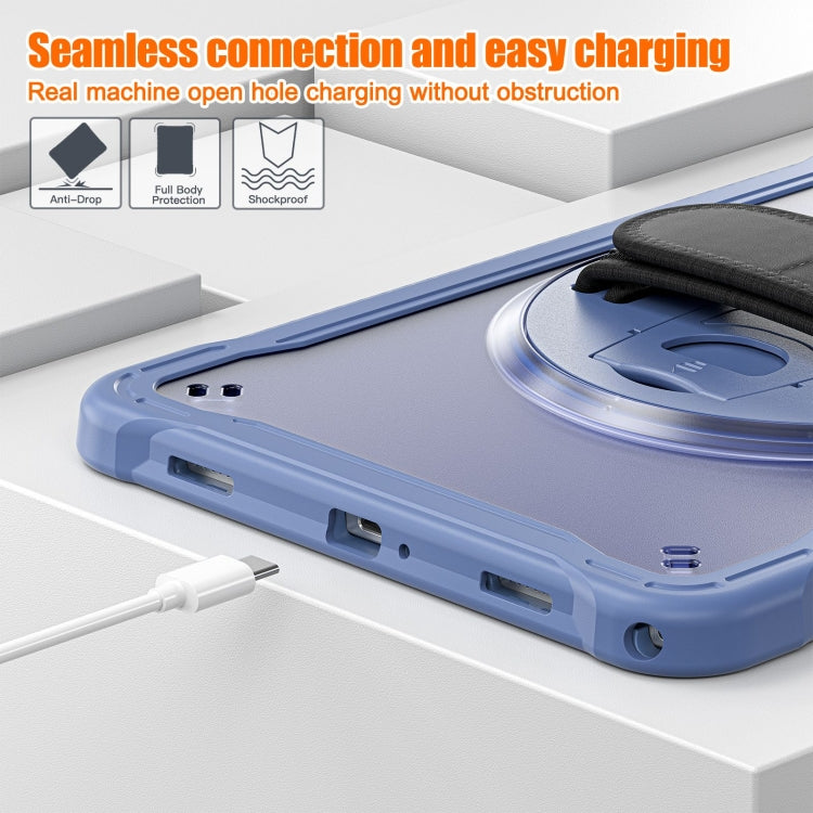 For Samsung Galaxy Tab A9+ X210/X215 Powerful Sailor Hand Grip Heavy Duty Hybrid Tablet Case with Strap(Lavender Grey) - Galaxy Tab A9+ by buy2fix | Online Shopping UK | buy2fix